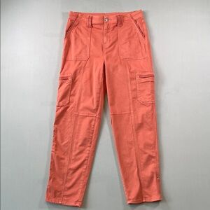 Chico's Terracotta High Rise Chino Stretch Cargo Pants Size 1R/8R